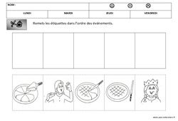 Images séquentielles - La galette - Fête des rois : 1ère Harmos - PDF à imprimer