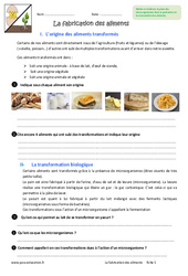 Fabrication des aliments - Exercices : 8ème Harmos - PDF à imprimer