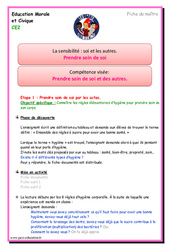 Séquence - Fiche de préparation Prendre soin de soi - Séquence - Fiche de préparation : 5ème Harmos - PDF à imprimer