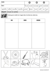 Syllabes - Phonologie : 2ème Harmos - PDF à imprimer