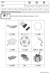 J'entends A ou O et j'écris - Phonologie : 2ème Harmos - PDF à imprimer