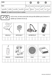 Son [I] dans la syllabe - Phonologie : 2ème Harmos - PDF à imprimer