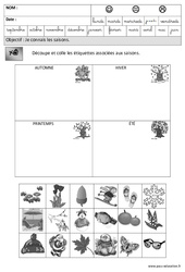 Saisons - Temps : 2ème Harmos - PDF à imprimer