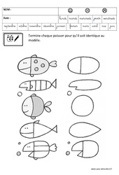 Terminer un dessin - Logique : 2ème Harmos - PDF à imprimer