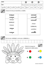 Lecture - Ecriture - Carnaval : 2ème Harmos - PDF à imprimer