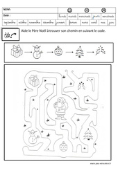 Coloriage codé - Noël : 2ème Harmos - PDF à imprimer