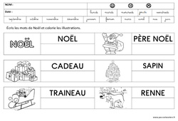 Ecrire des mots - Noël : 2ème Harmos - PDF à imprimer