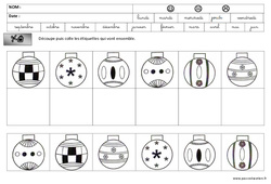 Discrimination visuelle - Lecture - Noël : 2ème Harmos - PDF à imprimer