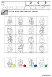 Discrimination visuelle - Oeufs - Pâques : 2ème Harmos - PDF à imprimer