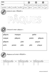 Pâques - Lecture - Ecriture : 2ème Harmos - PDF à imprimer