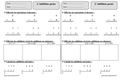 Addition posée - Exercices corrigés : 5ème Harmos - PDF à imprimer