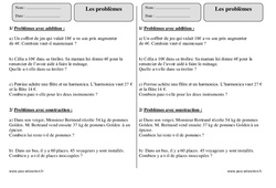 Exercice Problèmes – Ce2 – Exercices corrigés – Calcul – Mathématiques  - PDF à imprimer