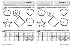 Symétrie - Exercices corrigés - Géométrie : 5ème Harmos - PDF à imprimer