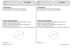 Cercle - Exercices corrigés - Géométrie : 5ème Harmos - PDF à imprimer