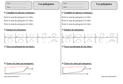 Polygones - Exercices corrigés - Géométrie : 5ème Harmos - PDF à imprimer