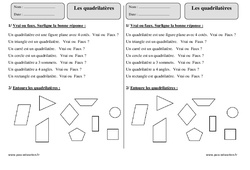 Quadrilatères - Exercices corrigés - Géométrie : 5ème Harmos - PDF à imprimer