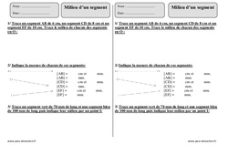 Milieu d’un segment - Exercices corrigés - Géométrie : 5ème Harmos - PDF à imprimer