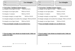 Triangles - Exercices avec correction - Géométrie : 5ème Harmos - PDF à imprimer