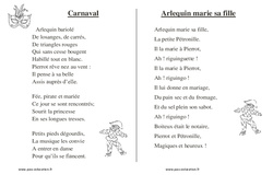 Carnaval - Chants - Comptines - Fiches  : 1ère, 2ème Harmos - PDF à imprimer