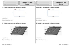 Périmètre d’une figure - Exercices corrigés : 5ème Harmos - PDF à imprimer