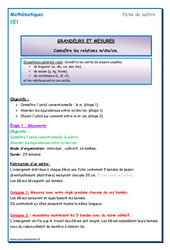 Mesures de longueur - Séquence - Fiche de préparation : 4ème Harmos - PDF à imprimer