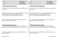 Durée - Problèmes - Exercices corrigés - Mathématiques : 5ème Harmos - PDF à imprimer