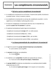 Compléments circonstanciels - Cours - Temps, lieu, moyen, manière : 8ème Harmos - PDF à imprimer