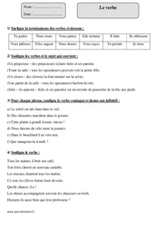 Verbe - Exercices corrigés : 6ème Harmos - PDF à imprimer