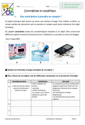 Contraintes et matériaux - Exercices : 8ème Harmos - PDF à imprimer