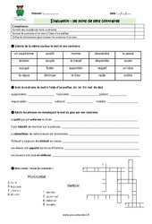 Mots de sens contraire - Examen Evaluation - Bilan : 6ème Harmos - PDF à imprimer