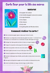 Carte fleur pour la fête des mères - Fête des mères : 5ème, 6ème, 7ème Harmos - PDF à imprimer