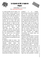 La légende de Bill le lapin de Pâques - Pâques - Conte - Lecture compréhension : 5ème, 6ème, 7ème Harmos - PDF à imprimer