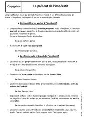 Présent de l'impératif - Cours : 8ème Harmos - PDF à imprimer