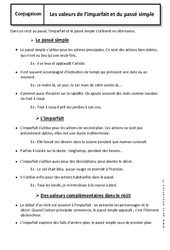 Valeurs de l’imparfait et du passé simple - Cours : 8ème Harmos - PDF à imprimer