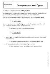 Sens propre - Sens figuré - Cours - Polysémie : 8ème Harmos - PDF à imprimer