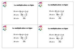 Multiplication en ligne - Cours, Leçon : 4ème Harmos - PDF gratuit à imprimer