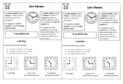 Lire l'heure - Cours, Leçon : 4ème Harmos - PDF gratuit à imprimer