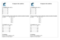 Comparer des nombres - Exercices - Numération - Mathématiques : 4ème Harmos - PDF à imprimer