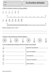 Fractions décimales - Exercices corrigés - Numération - Mathématiques : 7ème Harmos - PDF à imprimer