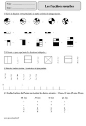 Fractions usuelles - Exercices - Numération - Mathématiques : 7ème Harmos - PDF à imprimer