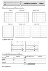 Multiplication à 2  chiffres - Exercices corrigés - Calcul - Mathématiques : 7ème Harmos - PDF à imprimer