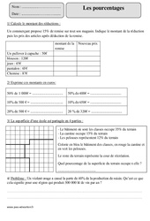 Proportionnalité - Pourcentages - Exercices corrigés - Organisation et gestion des données - Mathématiques : 7ème Harmos - PDF à imprimer