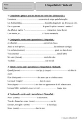 Imparfait de l’indicatif - Exercices corrigés - Conjugaison - Français : 7ème Harmos - PDF à imprimer