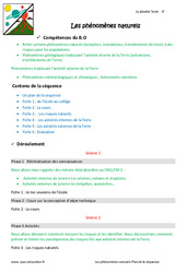 Phénomènes naturels - Séquence - Fiche de préparation : 8ème Harmos - PDF à imprimer