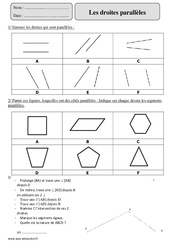 Droites parallèles - Exercices corrigés - Géométrie - Mathématiques : 7ème Harmos - PDF à imprimer