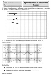 Agrandissement - Réduction de figure - Exercices corrigés - Géométrie - Mathématiques : 7ème Harmos - PDF à imprimer