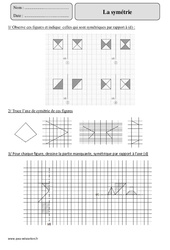 Symétrie - Exercices corrigés - Géométrie - Mathématiques : 7ème Harmos - PDF à imprimer