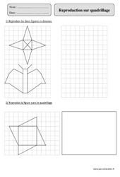 Reproduction sur quadrillage - Exercices corrigés - Géométrie - Mathématiques : 7ème Harmos - PDF à imprimer