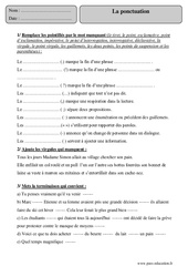 Ponctuation - Exercices corrigés - Grammaire - Français : 7ème Harmos - PDF à imprimer