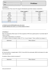 Problèmes additifs et soustractifs - Exercices corrigés - Calcul - Mathématiques : 7ème Harmos - PDF à imprimer